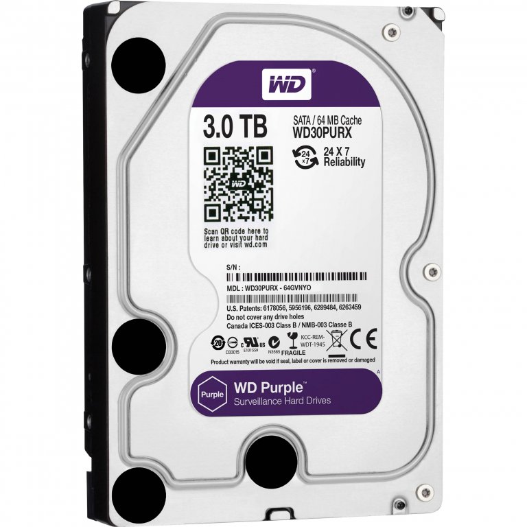 WD 3 TB 7/24 5400 SATA3 3.5 PURPLE WD30PURZ